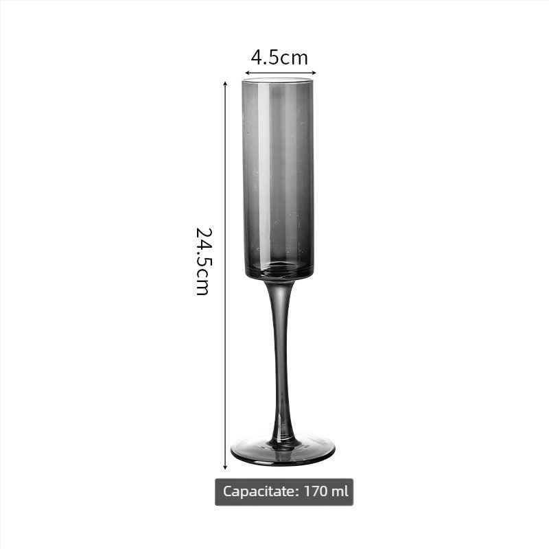 Pahar de vin din cristal cu picior negru electrogalvanizat, stil european pentru banchet