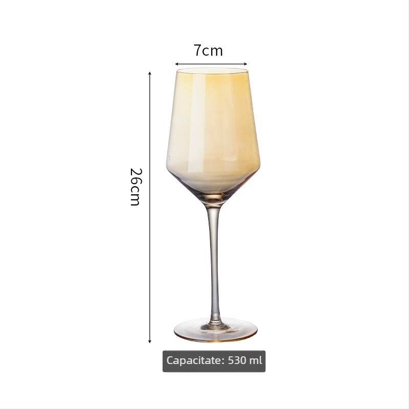 Pahar de vin din cristal cu picior negru electrogalvanizat, stil european pentru banchet