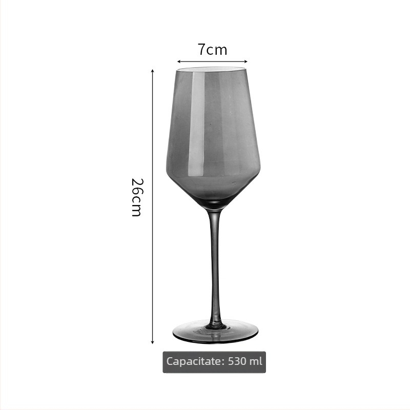 Pahar de vin din cristal cu picior negru electrogalvanizat, stil european pentru banchet