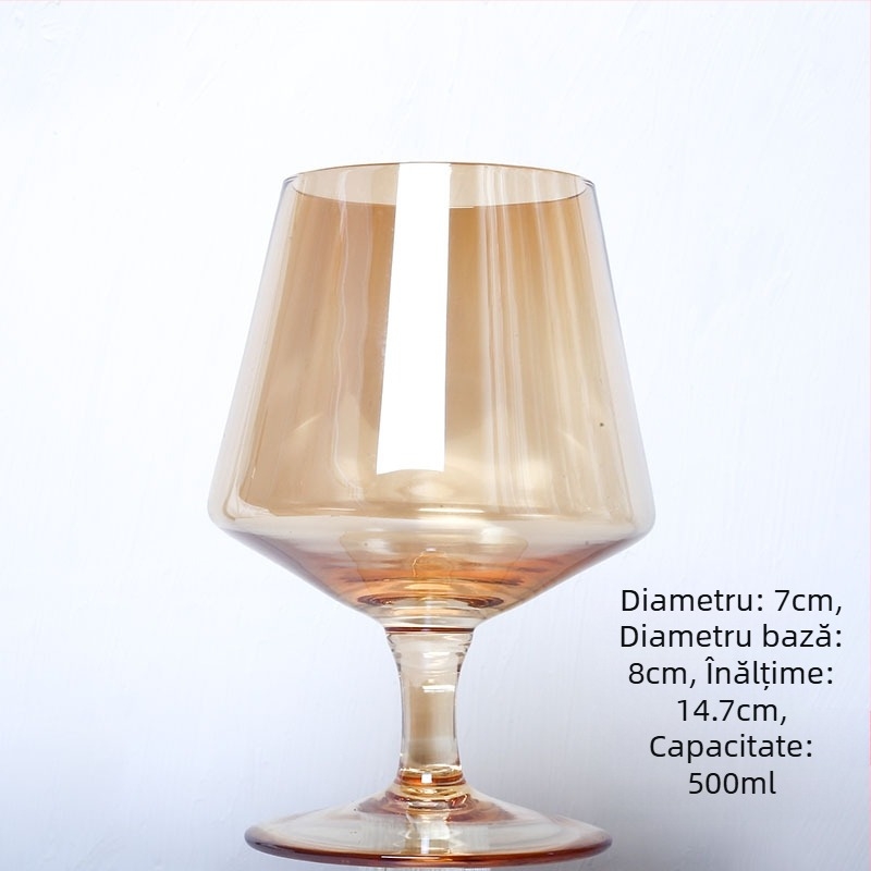 Pahar de vin din cristal cu picior negru electrogalvanizat, stil european pentru banchet