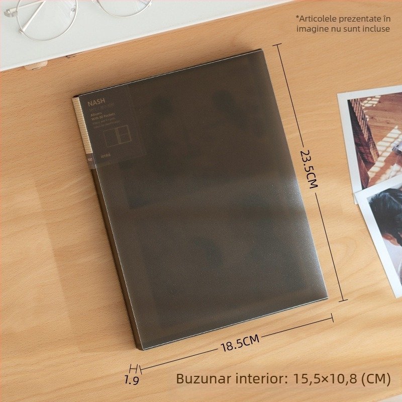 Album foto de 6 inci pentru amintiri, album pentru carduri, pagini cu patru grile pentru fotografii, husă de protecție, capacitate mare, album tip acordeon pentru familie