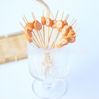 Bețișoare din bambus pentru fructe – amestec cu pepene, banană, căpșune și kiwi, bețișoare decorative clasice pentru fructe, 120 mm lungime, 100 bucăți într-un pachet