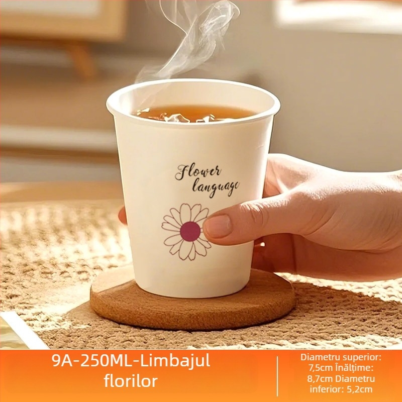 Pahar de hârtie de unică folosință 250 ml, cu model animație, pentru casă și birou, imprimare personalizată promoțional