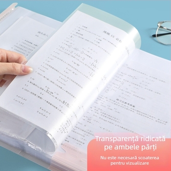 Jerry Carte transparentă pentru teste pentru elevi de gimnaziu și liceu, 20/30/40 pagini, material PP