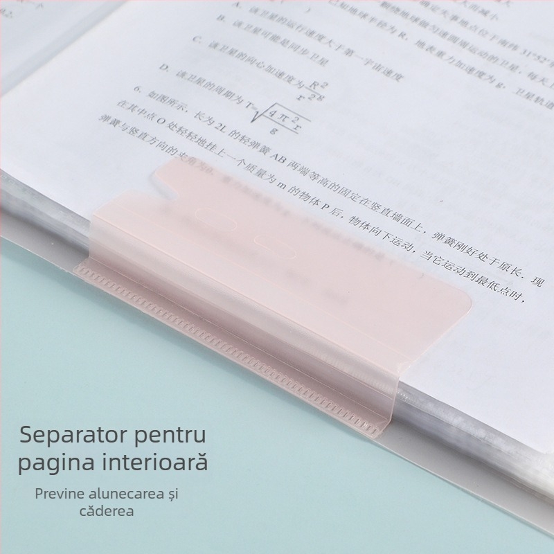 Jerry Carte transparentă pentru teste pentru elevi de gimnaziu și liceu, 20/30/40 pagini, material PP