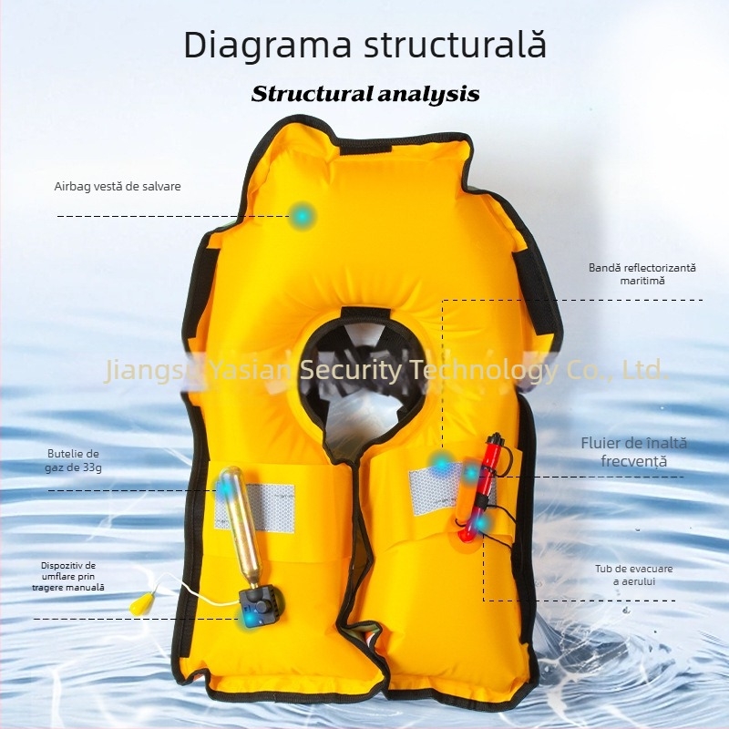 Vestă de salvare gonflabilă automată pentru adulți, cu plutabilitate mare, pentru bărci și autovehicule, ușoară și portabilă, vestă de supraviețuire pentru pescuit