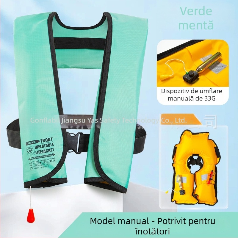 Vestă de salvare gonflabilă automată pentru adulți, cu plutabilitate mare, pentru bărci și autovehicule, ușoară și portabilă, vestă de supraviețuire pentru pescuit