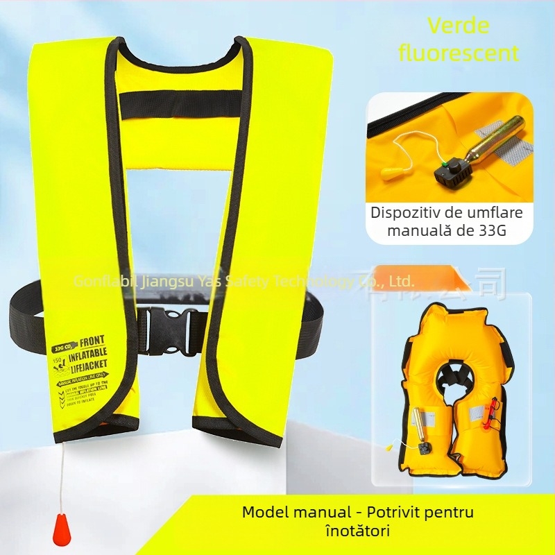 Vestă de salvare gonflabilă automată pentru adulți, cu plutabilitate mare, pentru bărci și autovehicule, ușoară și portabilă, vestă de supraviețuire pentru pescuit