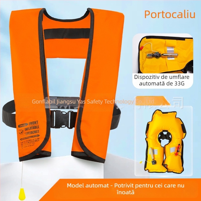 Vestă de salvare gonflabilă automată pentru adulți, cu plutabilitate mare, pentru bărci și autovehicule, ușoară și portabilă, vestă de supraviețuire pentru pescuit