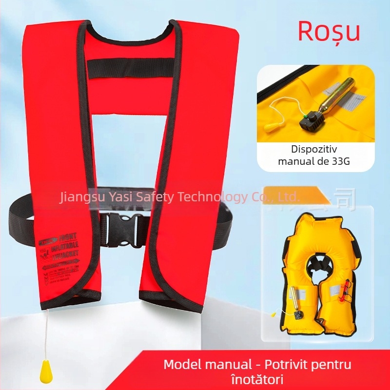 Vestă de salvare gonflabilă automată pentru adulți, cu plutabilitate mare, pentru bărci și autovehicule, ușoară și portabilă, vestă de supraviețuire pentru pescuit