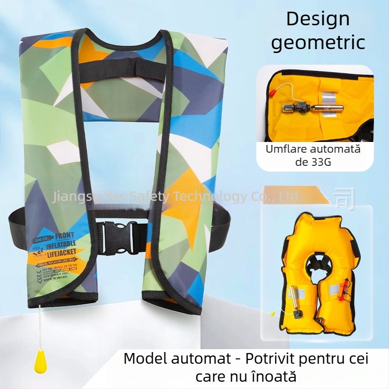 Vestă de salvare gonflabilă automată pentru adulți, cu plutabilitate mare, pentru bărci și autovehicule, ușoară și portabilă, vestă de supraviețuire pentru pescuit