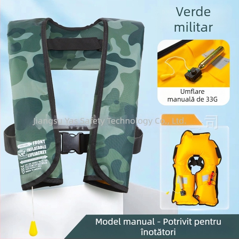 Vestă de salvare gonflabilă automată pentru adulți, cu plutabilitate mare, pentru bărci și autovehicule, ușoară și portabilă, vestă de supraviețuire pentru pescuit