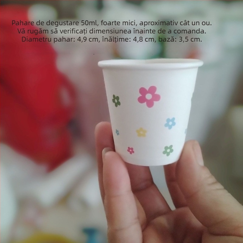 Cupe mini de degustare, din hârtie, 30–50 ml, de unică folosință