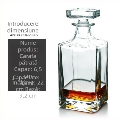 Decantor de vin în stil european și dispenser de whisky, sticlă cristal, design nordic, set de 6 piese