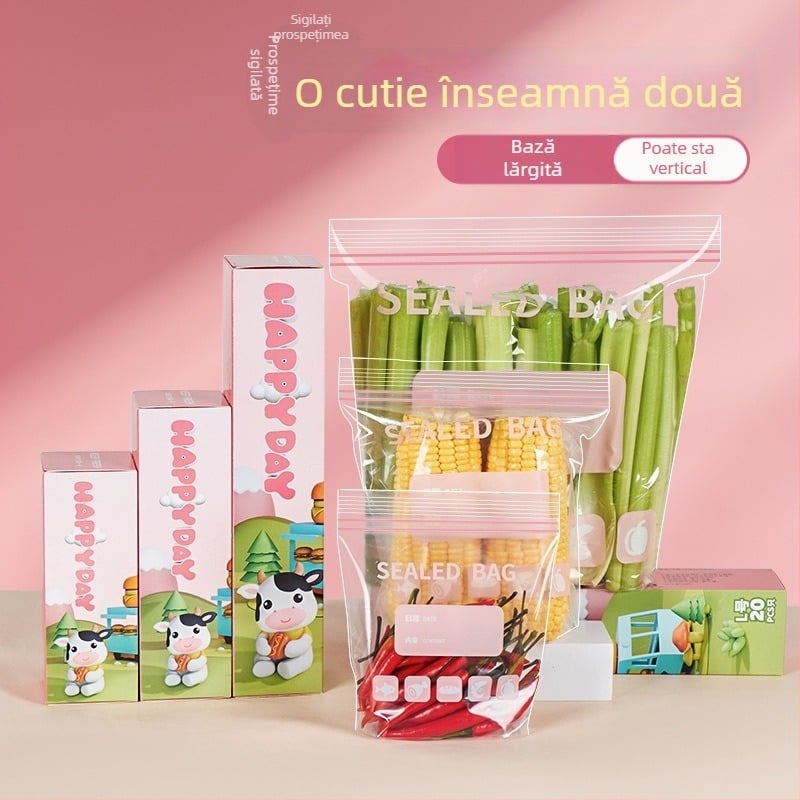 Pungi sigilate pentru alimente, pungi de păstrare a prospețimii pentru bucătărie, sigilare automată, pungi din plastic pentru depozitare în congelator