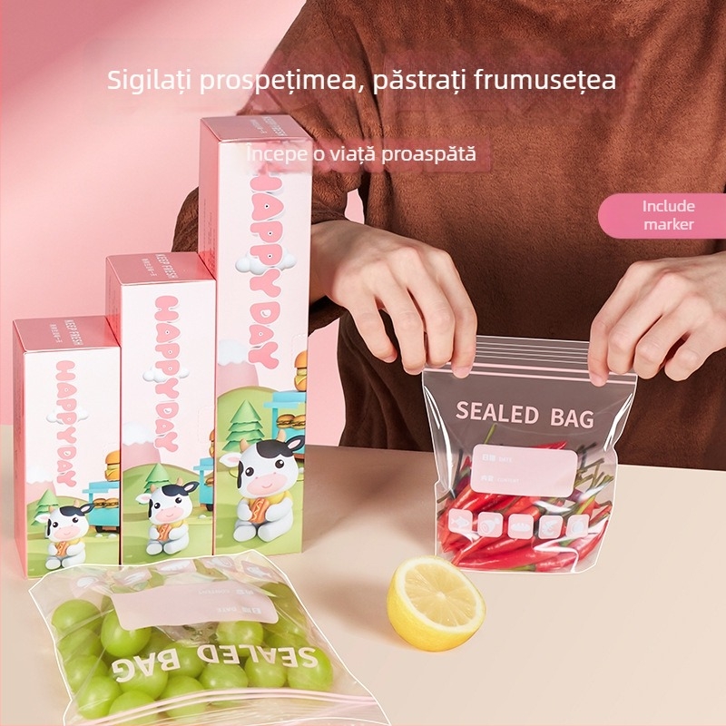 Pungi sigilate pentru alimente, pungi de păstrare a prospețimii pentru bucătărie, sigilare automată, pungi din plastic pentru depozitare în congelator