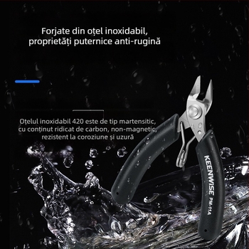 Qingwei Clește mini manual cu vârf ascuțit, nas curbat, nas plat și nas rotund, din oțel inoxidabil, cu arc