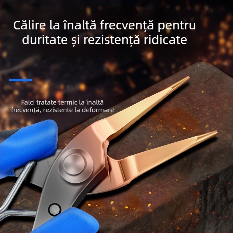 Qingwei Clește mini manual cu vârf ascuțit, nas curbat, nas plat și nas rotund, din oțel inoxidabil, cu arc