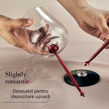 Pahar rotativ pentru vin roșu în cutie cadou din cristal – sticlă de lux pentru uz casnic