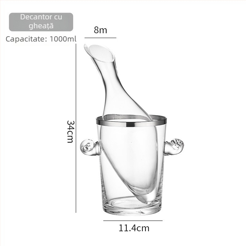 Pahar rotativ pentru vin roșu în cutie cadou din cristal – sticlă de lux pentru uz casnic