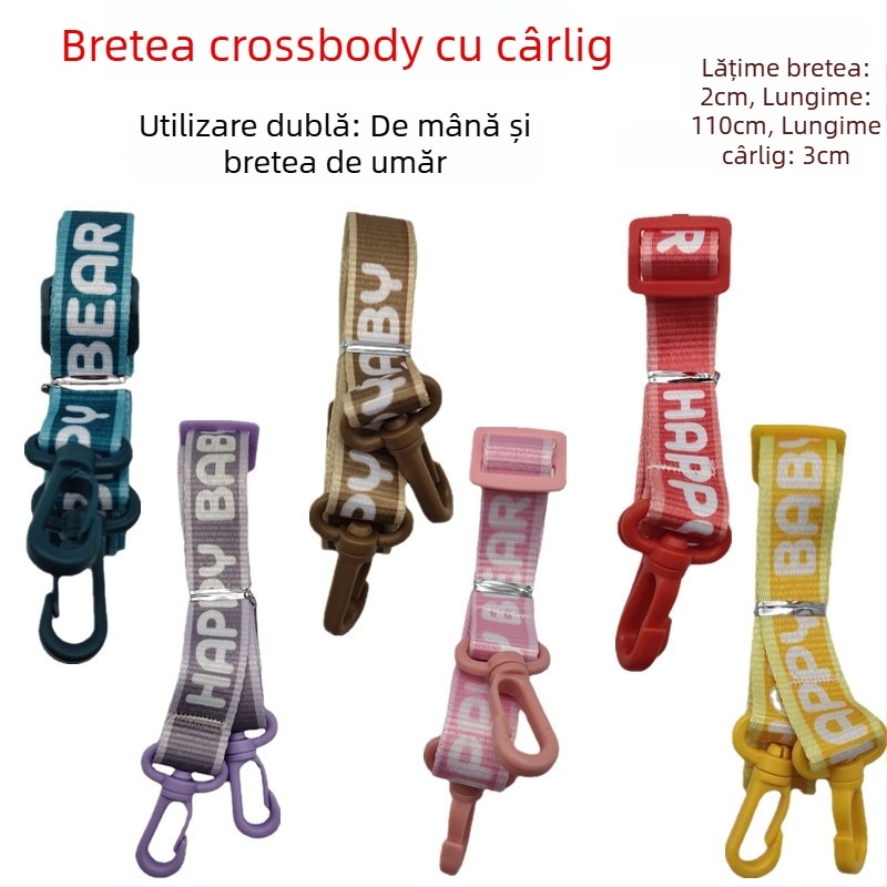 D016 Termos pentru copii cu design rață galbenă, pai, husă pentru pahar și șnur, accesorii