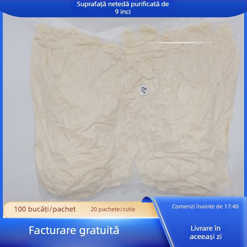 Mănuși din latex pentru încăpere curată, clasă 1000, anti-static, fără pudră, de unică folosință, 9–12 inchi, netede sau texturate, îngroșate