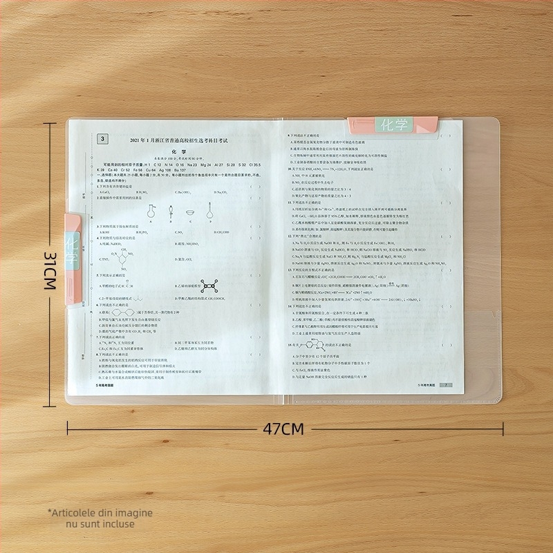 Dosar de plastic A3/A4 cu clemă rotativă și inserții transparente pentru pagini