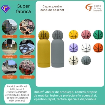 Capac din silicon alimentar pentru sticlă, design baschet, izolație termică, accesoriu de capac antiderapant