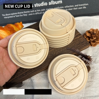 Capac de cafea diametru 90 mm, de unică folosință, gros, pentru băuturi calde precum lapte de soia și ceai cu lapte, ambalare pentru take-away, stil Instagram