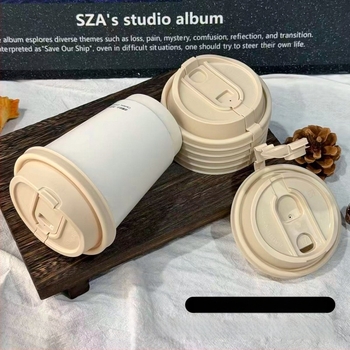 Capac de cafea diametru 90 mm, de unică folosință, gros, pentru băuturi calde precum lapte de soia și ceai cu lapte, ambalare pentru take-away, stil Instagram