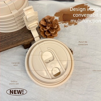 Capac de cafea diametru 90 mm, de unică folosință, gros, pentru băuturi calde precum lapte de soia și ceai cu lapte, ambalare pentru take-away, stil Instagram