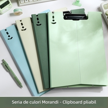 Dosar vertical A4 cu clips unic, bloc de scriere și strat impermeabil, pentru întâlniri și examene
