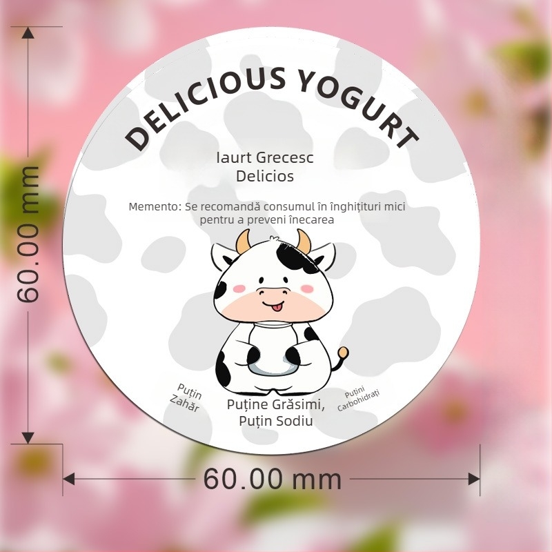 Etichete PVC autoadezive pentru sigilarea cupe de iaurt, cupe de budincă refrigerate, înghețată și sticle de băut
