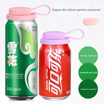 Capac din silicon pentru doze de băuturi (sodă, bere și cola) – etanș, posibilă imprimare a logo-ului