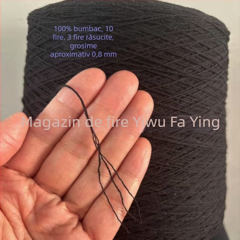1mm șnur din bumbac 100% negru, cu etichetă neagră, șnur de strângere, pur din bumbac, clasă alimentară, tambur mare