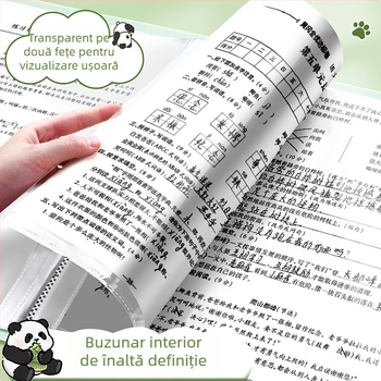 Mapă A4 cu inserții transparente pentru lucrări de examen și certificate, dosar pentru fișiere studențești
