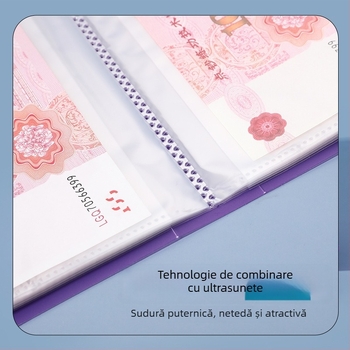 Carte plastică pentru economisire a banilor, capacitate pentru 200 de monede, format A6