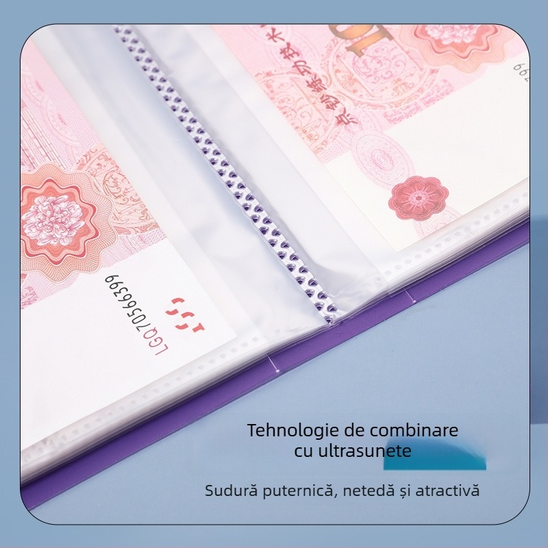Carte plastică pentru economisire a banilor, capacitate pentru 200 de monede, format A6