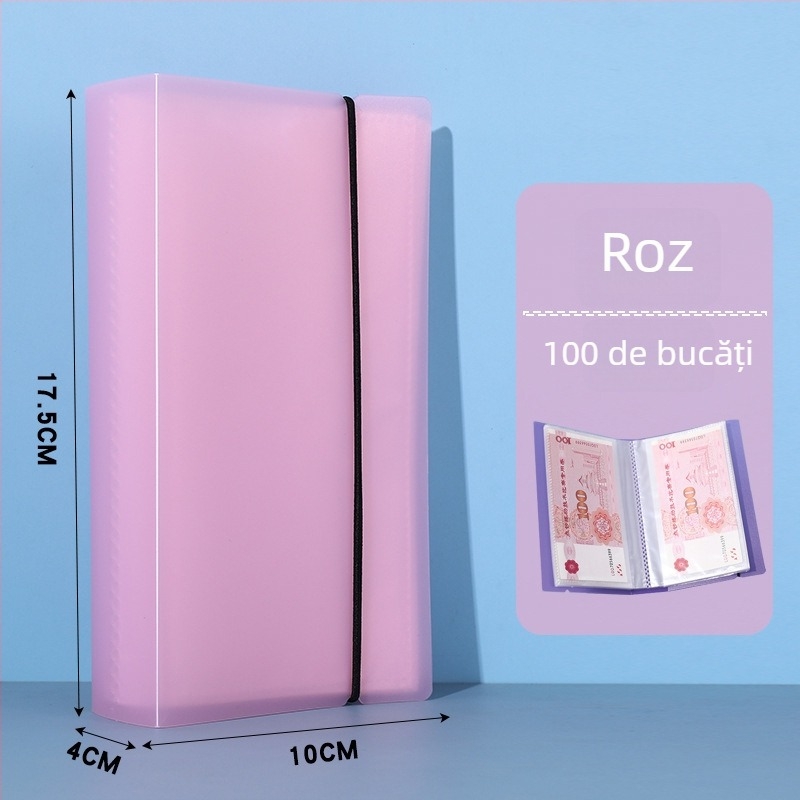 Carte plastică pentru economisire a banilor, capacitate pentru 200 de monede, format A6