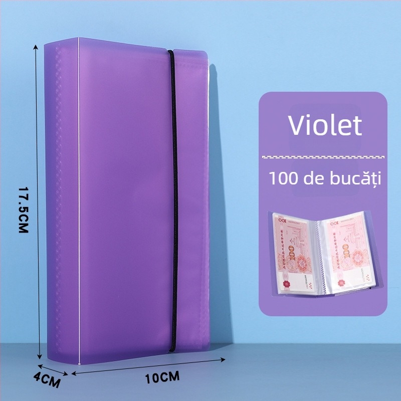 Carte plastică pentru economisire a banilor, capacitate pentru 200 de monede, format A6