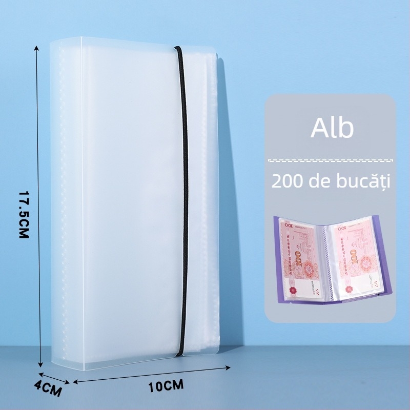 Carte plastică pentru economisire a banilor, capacitate pentru 200 de monede, format A6
