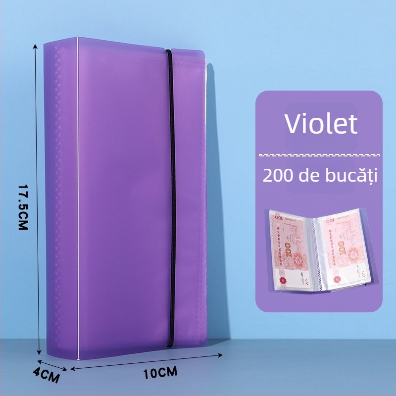 Carte plastică pentru economisire a banilor, capacitate pentru 200 de monede, format A6