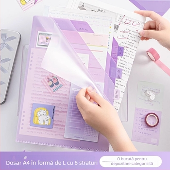 Dosar A4 gradient cu mai multe compartimente și clemă, gros, portabil, capacitate mare, rezistent la apă pentru documente de examen