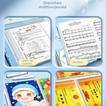 Dosar transparent A4 cu separatoare pentru partituri muzicale, certificate și lucrări de examen