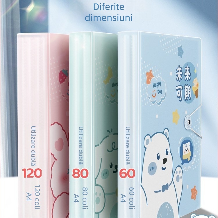 Dosar transparent A4 cu separatoare pentru partituri muzicale, certificate și lucrări de examen