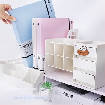 Mapă A4 transparentă pentru documente, organizator minimalist de birou, dimensiuni 32,3×26,5 cm