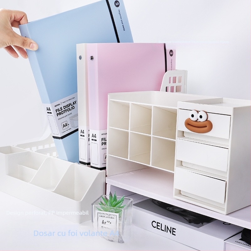 Mapă A4 transparentă pentru documente, organizator minimalist de birou, dimensiuni 32,3×26,5 cm