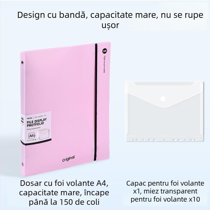 Mapă A4 transparentă pentru documente, organizator minimalist de birou, dimensiuni 32,3×26,5 cm