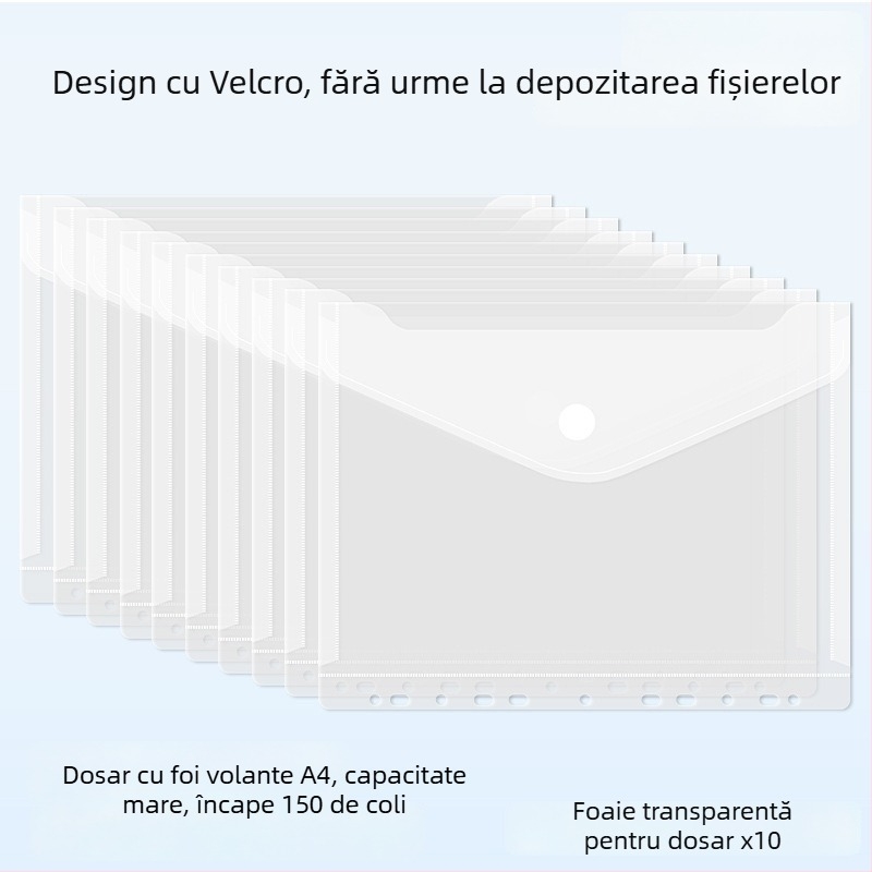 Mapă A4 transparentă pentru documente, organizator minimalist de birou, dimensiuni 32,3×26,5 cm