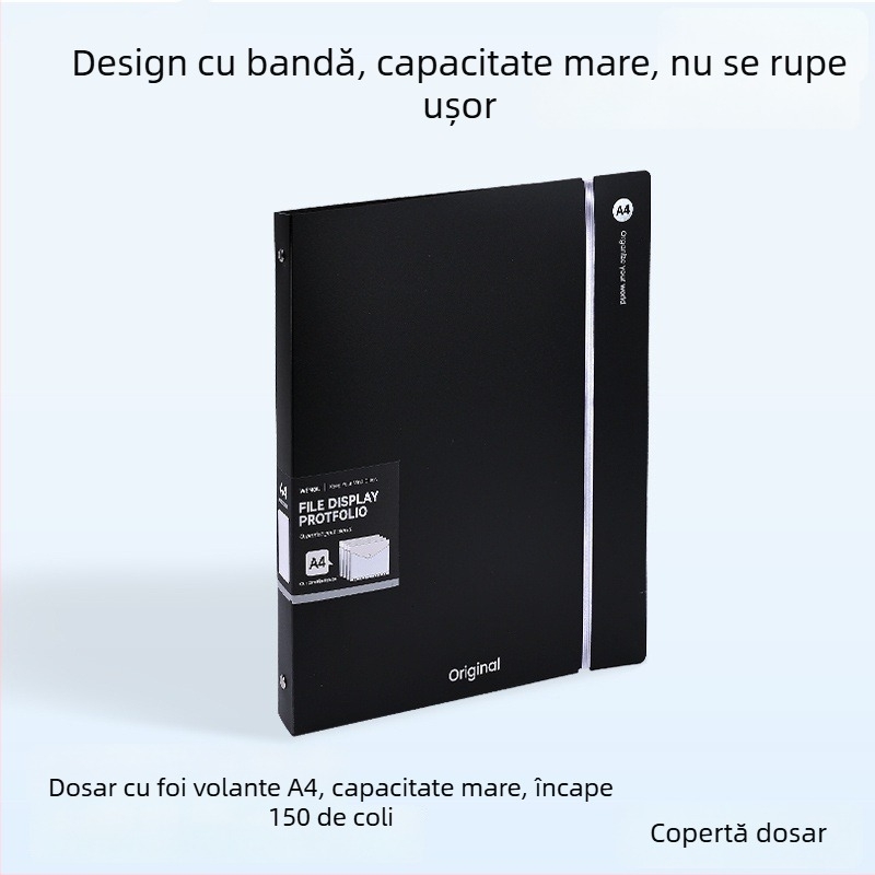 Mapă A4 transparentă pentru documente, organizator minimalist de birou, dimensiuni 32,3×26,5 cm